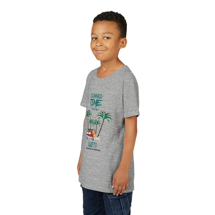 Summer Adventure Youth Tee Haiti Vacation Edition Kids Short Sleeve Shirt Caribbean Pride Apparel