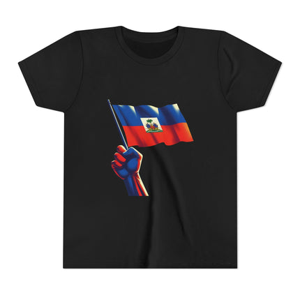 Haitian Flag Youth T-Shirt Patriotic Kids Graphic Tee Cultural Heritage Apparel Haiti Pride Celebration Shirt