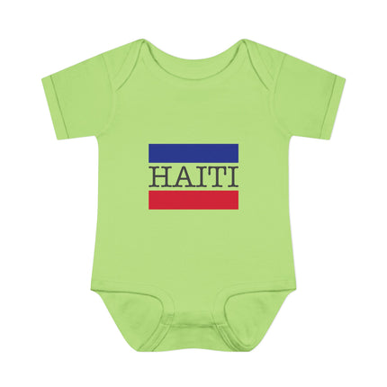 Little Roots Haiti Flag Baby Bodysuit National Pride Collection Infant Essentials Cute Baby Outfit