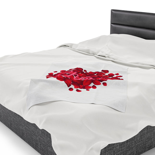 Chérie Rose Petal Velveteen Blanket Romantic Valentine's Day Gift | Haitian-Inspired Home Decor Velveteen Plush Blanket - CreoleSizzle