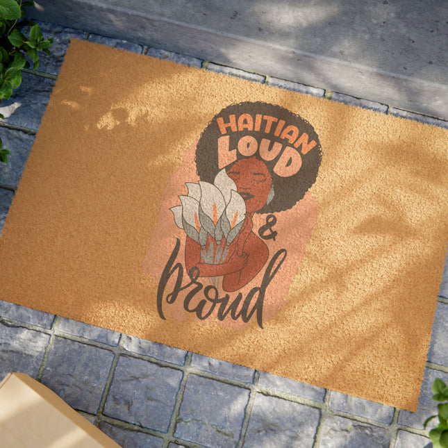 Haitian Loud and Proud Limited Heritage Doormat Cultural Statement Entryway