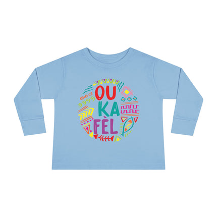 Ou Ka Fè’l Toddler Long Sleeve Tee Colorful Motivational Haitian Kids Shirt Inspirational Creole Graphic Unisex Soft Cotton