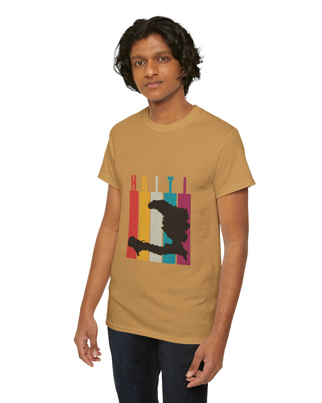 Retro Haiti Map T-Shirt Celebrate Haitian Culture Vibrant Vintage Design Unisex Heavy Cotton Tee - CreoleSizzle