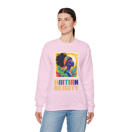 Haitian Beauty Crewneck Sweatshirt Afrocentric Unisex Sweatshirt Cultural Graphic Sweater Black Heritage Apparel