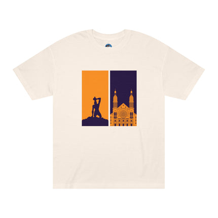 Ayiti Doubled: Shadowed Legacy Sweatshirt | Dual Heritage Graphic, Haitian Roots Apparel, Cityscape Adventure Unisex Tee - CreoleSizzle