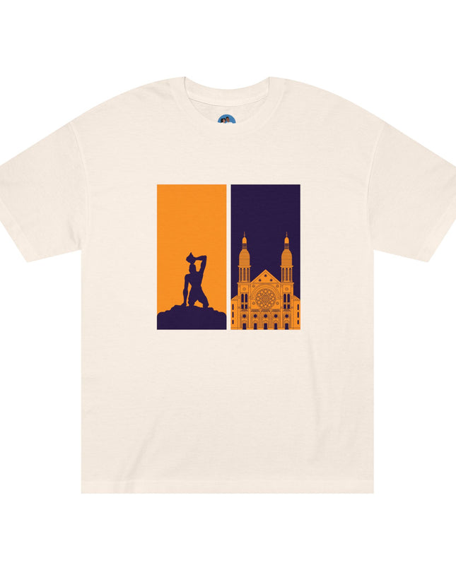 Ayiti Doubled: Shadowed Legacy Sweatshirt | Dual Heritage Graphic, Haitian Roots Apparel, Cityscape Adventure Unisex Tee