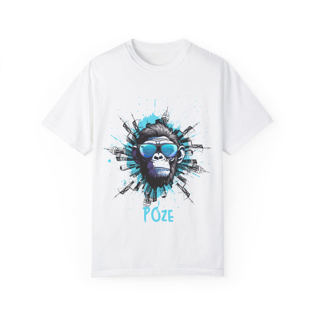 Poze Graphic T-Shirt Relaxed Fit Comfort Colors Tee Cool Haitian Monkey Design Shirt Unisex Garment-Dyed T-shirt - CreoleSizzle