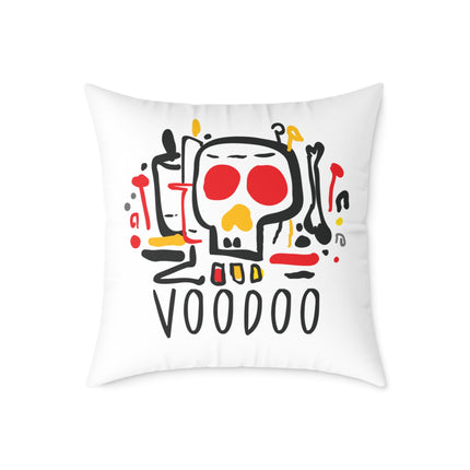 Haitian Vodou Spirit Art Pillow Afro-Caribbean Skull Graphic Bold Limited Ritual Collection - CreoleSizzle
