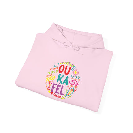 “Ou Ka Fè’l” Motivational Hoodie Unisex Heavy Blend™ Sweatshirt Haitian Creole Inspired Design Cozy Pullover for Daily Inspiration