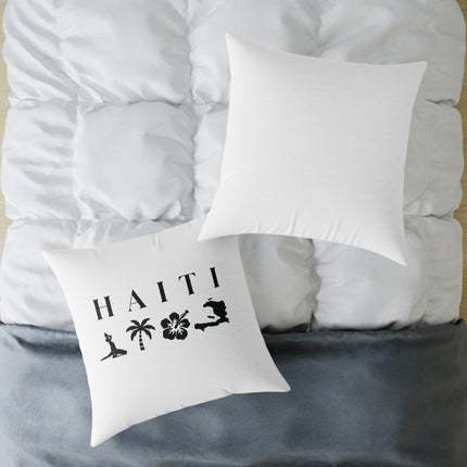 Minimalist Haiti Nature Pillow Tropical Silhouette Design Accent Coastal Calm Collection - CreoleSizzle