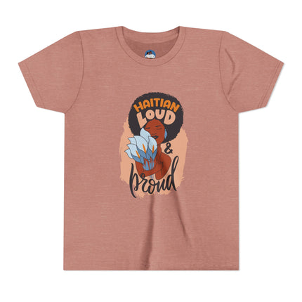 Haitian Loud & Proud Youth T-Shirt Cultural Pride Kids Tee Empowering Heritage Wear, Unique Gift for Kids, Casual Wear