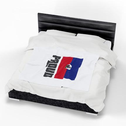 Haitian Flag Proud Premium Plush Blanket Bold Heritage Streetwear Inspired Design - CreoleSizzle
