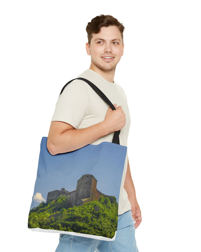 Haitian Citadelle Laferrière Tote Bag – Historical Haiti Travel Bag – Durable All-Over Print Shopping Bag - CreoleSizzle