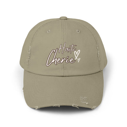 Haiti Cherie Distressed Cotton Hat Celebrate Haitian Pride in Style