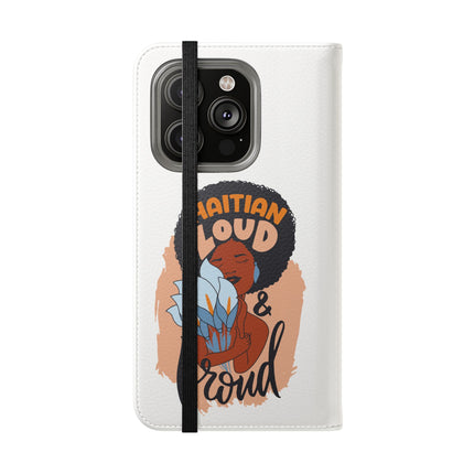 Haitian Loud and Proud Limited Heritage Edition Tee Flip Cases Stylish Phone Wallet Cultural Power Statement