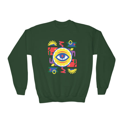 The Guardian’s Eye Afro-Haitian Creole Sweatshirt Youth Cultural Pride Series Kids’ Premium Crewneck