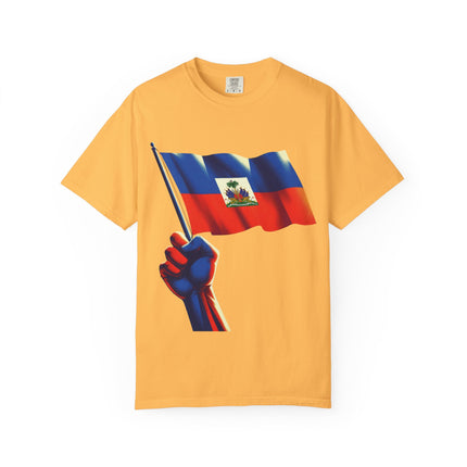 The Unbreakable Standard Haitian Flag Raised High T-Shirt Heritage Pride Collection Unisex Garment-Dyed T-Shirt,