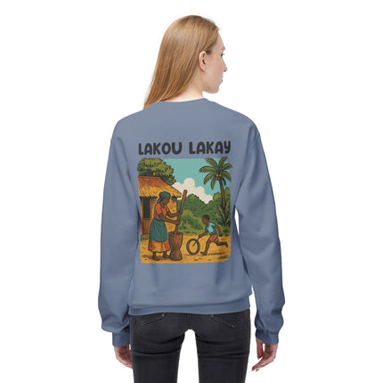 Lakou Lakay Creole Heritage Sweatshirt Haitian Nostalgia Series Unisex Premium Crewneck, Everyday Casual Wear