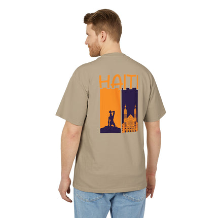 The Dual Soul of Haiti Negre Marron & Cathedral Graphic Tee Heritage Pride Collection Unisex Heavy Faded T-Shirt Haitian Street Vibes Graphic on Back