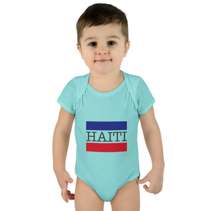 Little Roots Haiti Flag Baby Bodysuit National Pride Collection Infant Essentials Cute Baby Outfit