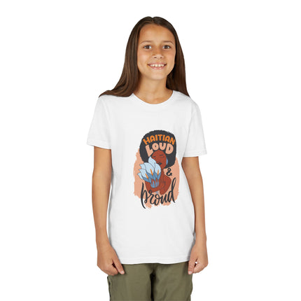 Haitian Loud & Proud Youth T-Shirt Cultural Pride Kids Tee Empowering Heritage Wear, Unique Gift for Kids, Casual Wear