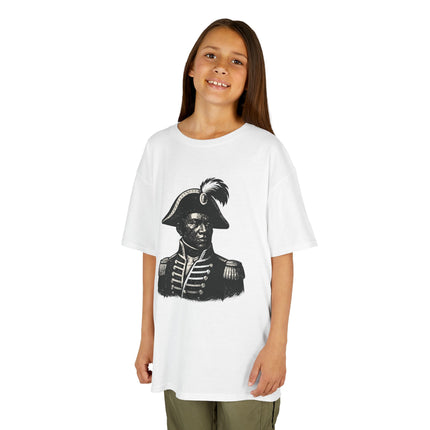Historical Kids T-Shirt Haitian Hero Graphic Tee Vintage Art Youth Shirt Educational Cultural Apparel