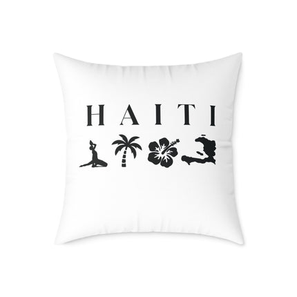 Minimalist Haiti Nature Pillow Tropical Silhouette Design Accent Coastal Calm Collection - CreoleSizzle