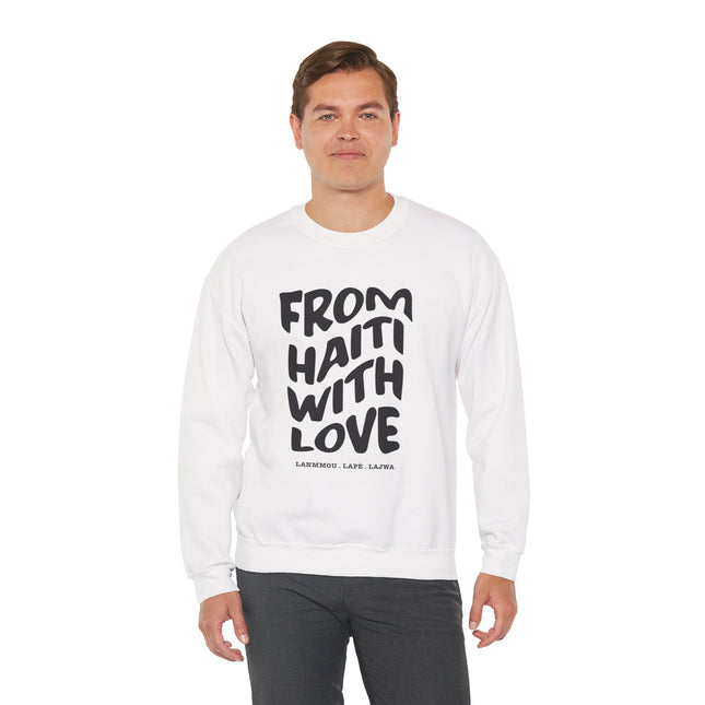 From Haiti with Love Crewneck Sweatshirt Unisex Haitian Pride Pullover Cozy Gift for Art & Culture Lovers
