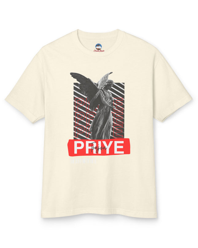 Toujou Priye T-Shirt Haitian Christian Faith Design Pray Always Sustainable & Durable Unisex Garment-Dyed Heavyweight Cotton Tee - CreoleSizzle