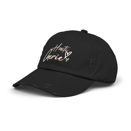 Haiti Cherie Distressed Cotton Hat Celebrate Haitian Pride in Style