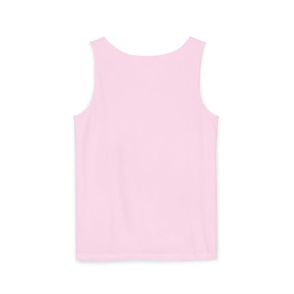 Ayiti in Crayon Heritage Tank Top Haitian Flag & Kreyòl Design Unisex Garment-Dyed Summer Wear