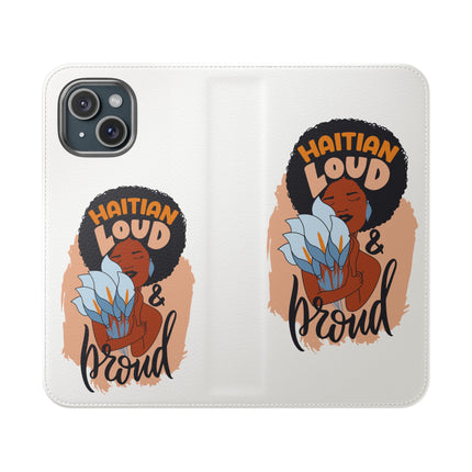 Haitian Loud and Proud Limited Heritage Edition Tee Flip Cases Stylish Phone Wallet Cultural Power Statement