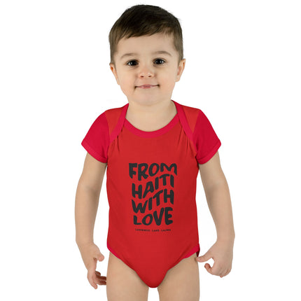 From Haiti With Love Infant Bodysuit Heritage Baby Apparel Premium Newborn Outfit Newborn Baby Clothing