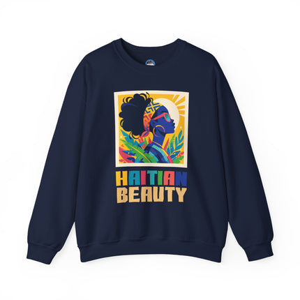 Haitian Beauty Crewneck Sweatshirt Afrocentric Unisex Sweatshirt Cultural Graphic Sweater Black Heritage Apparel