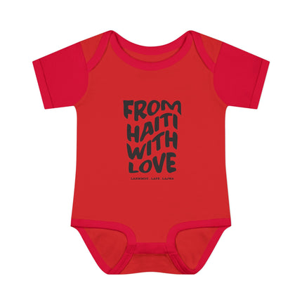 From Haiti With Love Infant Bodysuit Heritage Baby Apparel Premium Newborn Outfit Newborn Baby Clothing