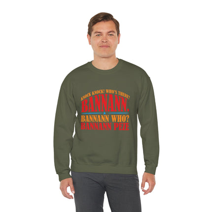 Bannann Peze Crewneck Sweatshirt  A Playful Nod to Haitian Humor and Flavor - CreoleSizzle