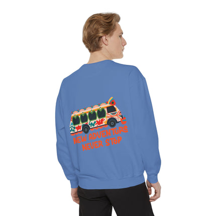 New Adventure Never Stop Tap-Tap Travel Sweatshirt Haitian Culture Series Unisex Premium Crewneck Haitian Street Vibes Graphic on Back