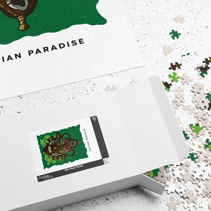 Haitian Paradise Ancestral Mask Heritage Puzzle Limited Afro-Haitian Art Series - CreoleSizzle