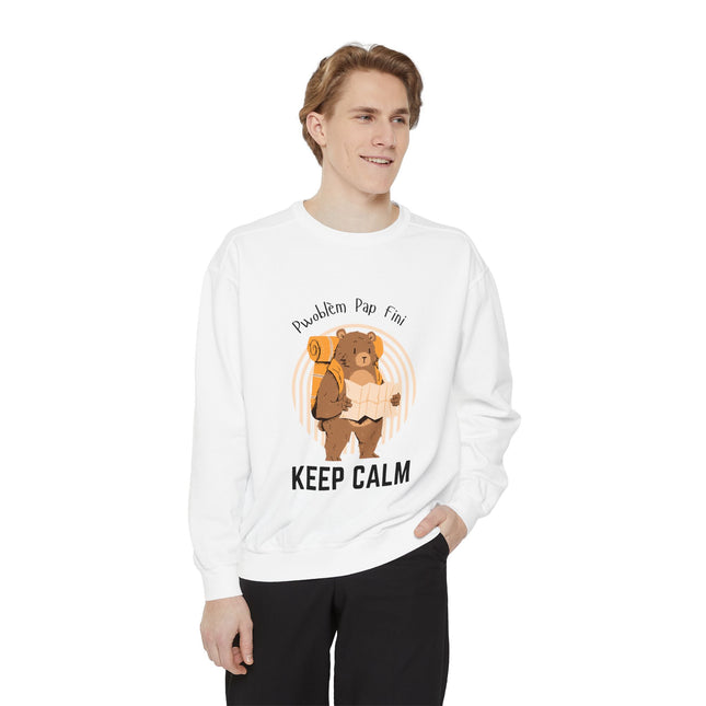 Pwoblem Pap Fini Keep Calm Sweatshirt – Haitian Creole Inspirational Sweater – Unisex Relaxed Fit Fleece - CreoleSizzle