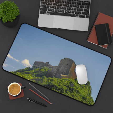 Citadelle Laferrière Desk Mat  Haitian Pride Office Decor  Anti-Slip Neoprene Mat - CreoleSizzle