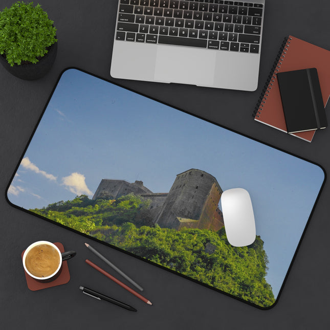Citadelle Laferrière Desk Mat  Haitian Pride Office Decor  Anti-Slip Neoprene Mat - CreoleSizzle