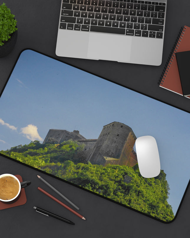 Citadelle Laferrière Desk Mat  Haitian Pride Office Decor  Anti-Slip Neoprene Mat - CreoleSizzle