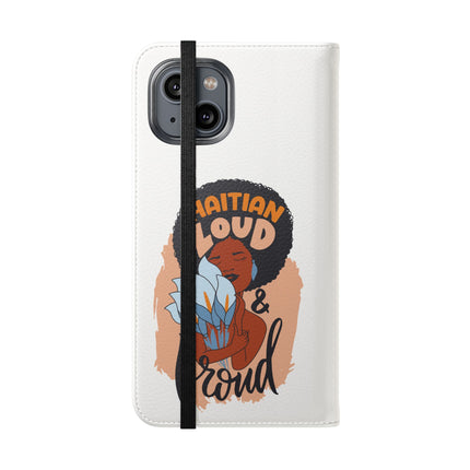 Haitian Loud and Proud Limited Heritage Edition Tee Flip Cases Stylish Phone Wallet Cultural Power Statement