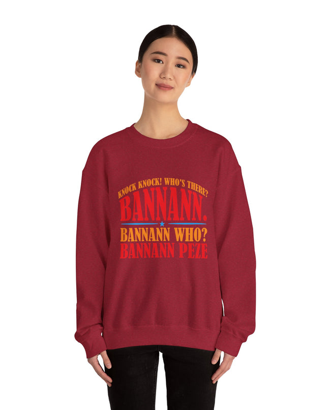 Bannann Peze Crewneck Sweatshirt  A Playful Nod to Haitian Humor and Flavor - CreoleSizzle