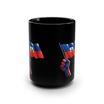 Flag Raised Fist High Premium Haitian Pride & Resistance Mug 15oz Heritage Edition