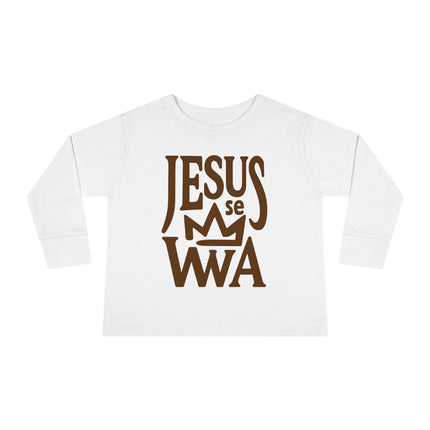 Jezi se Wa Toddler Long Sleeve Tee Faith & Cultural Pride Inspirational Haitian Kids Shirt Unisex Soft Cotton