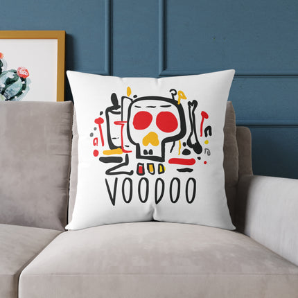 Haitian Vodou Spirit Art Pillow Afro-Caribbean Skull Graphic Bold Limited Ritual Collection - CreoleSizzle
