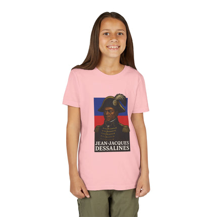 Jean-Jacques Dessalines Youth T-Shirt Haitian Independence Graphic Tee Black History Kids Apparel Cultural Heritage Gift