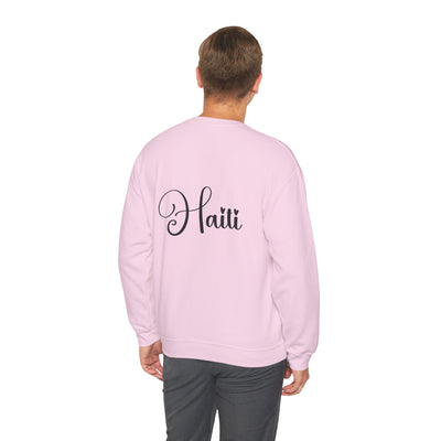 Haitian Elegance Minimalist Heritage Crewneck Cultural Pride Series Unisex Heavy Blend™ Sweatshirt