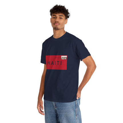 Haiti Postage Stamp Tee  Red & Black Seal of Origin Design Unisex Cultural Pride Shirt, Diaspora Connection & Streetwear Style